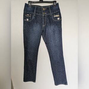 PRAGA Dark Indigo Boot Cut Jeans with Contrast Stitching